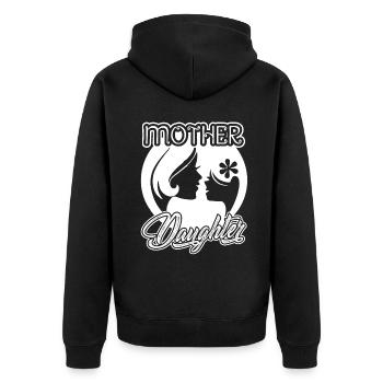 Mother And Daughter - Unisex Premium Organic Zip Hoodie - black - Back - Nico (187cm)