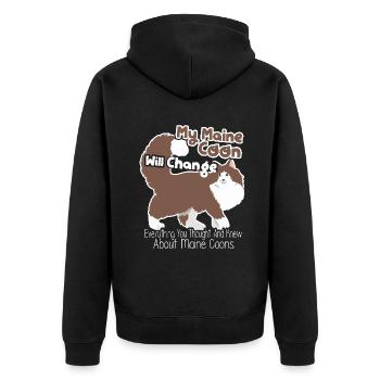 My Maine Coon Cat will change everything - Unisex Premium Organic Zip Hoodie - black - Back - Nico (187cm)