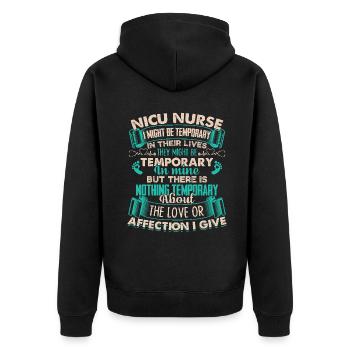 Nicu Nurse Proud Nicu Nurse - Unisex Premium Organic Zip Hoodie - black - Back - Nico (187cm)