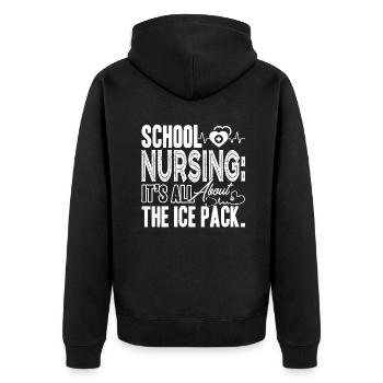 Nursing School Funny Nursing School - Unisex Premium Organic Zip Hoodie - black - Back - Nico (187cm)