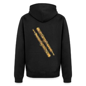 Oboe Geometric - Unisex Premium Organic Zip Hoodie - black - Back - Nico (187cm)