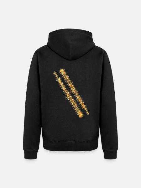 Oboe Geometric - Unisex Premium Organic Zip Hoodie - black