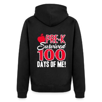 Pre k Teacher 100 Days Pre k Teacher - Unisex Premium Organic Zip Hoodie - black - Back - Nico (187cm)