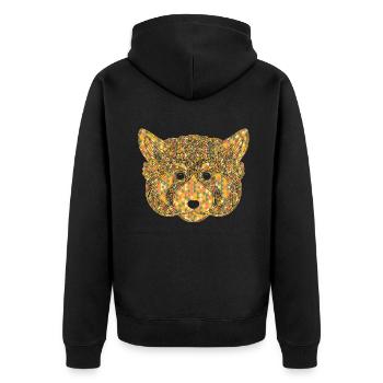 Red Panda Geometric - Unisex Premium Organic Zip Hoodie - black - Back - Nico (187cm)