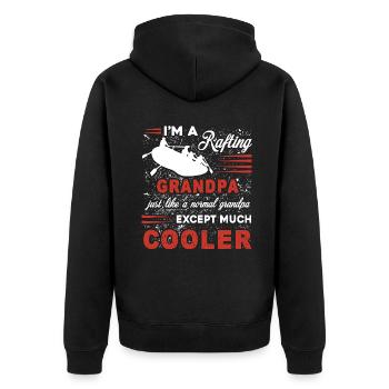 Rafting Grandpa Is Cooler - Unisex Premium Organic Zip Hoodie - black - Back - Nico (187cm)