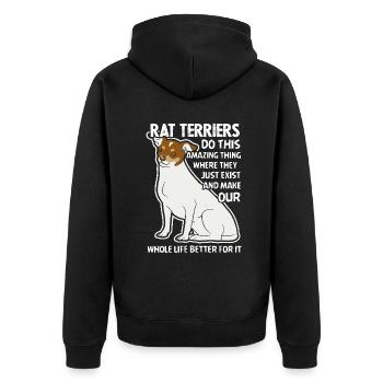 Rat Terriers Do This Amazing Thing - Unisex Premium Organic Zip Hoodie - black - Back - Nico (187cm)