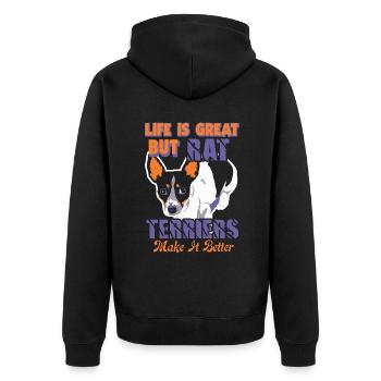 Rat Terriers Make Life Better - Unisex Premium Organic Zip Hoodie - black - Back - Nico (187cm)
