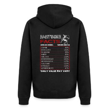 Sagittarius Facts Horoscope Sign Of Zodiac - Unisex Premium Organic Zip Hoodie - black - Back - Nico (187cm)