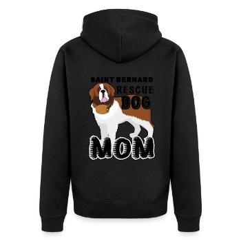 Saint Bernard Rescue Mom - Unisex Premium Organic Zip Hoodie - black - Back - Nico (187cm)