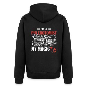 Phlebotomist I am A Phlebotomist - Unisex Premium Organic Zip Hoodie - black - Back - Nico (187cm)