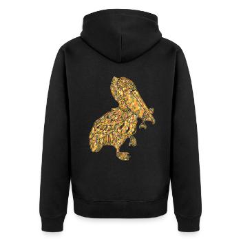 Pelican Geometric - Unisex Premium Organic Zip Hoodie - black - Back - Nico (187cm)
