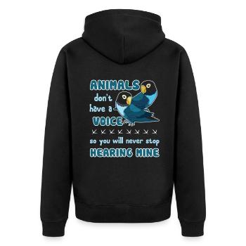 Parrot Love Parrot - Unisex Premium Organic Zip Hoodie - black - Back - Nico (187cm)