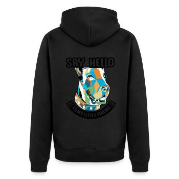 Say Hello To My Little Friend Great Dane - Unisex Premium Organic Zip Hoodie - black - Back - Nico (187cm)