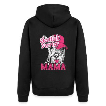 Scottish Terrier Mama - Unisex Premium Organic Zip Hoodie - black - Back - Nico (187cm)