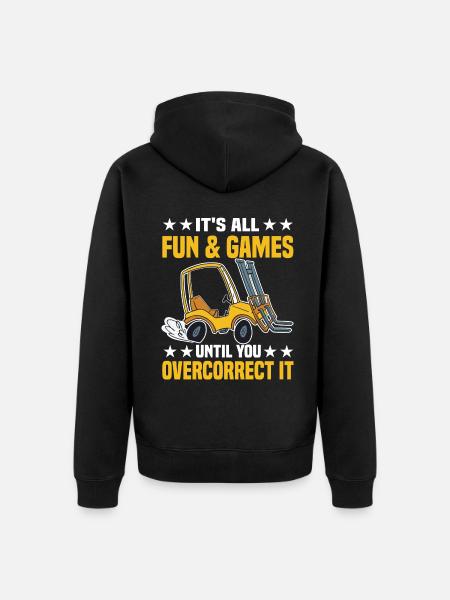 Gabelstaplerfahrer | Gabelstapler Beruf Geschenke - Unisex Premium Bio Zip Hoodie - Schwarz