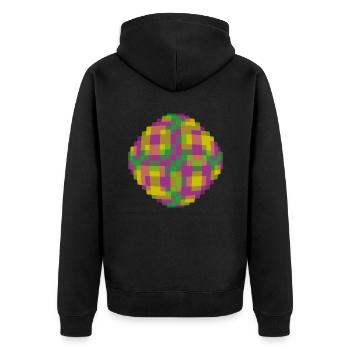 PIXEL - Unisex Premium Organic Zip Hoodie - black - Back - Nico (187cm)