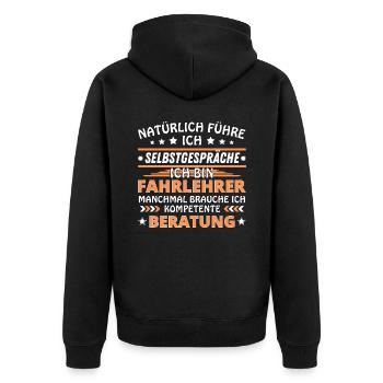 Je me parle à soi-même - Édition moniteur d’auto-école - Veste à capuche bio Premium Unisexe - noir - Dos - Nico (187cm)