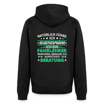 Je me parle à soi-même - Édition moniteur d’auto-école - Veste à capuche bio Premium Unisexe - noir - Dos - Nico (187cm)