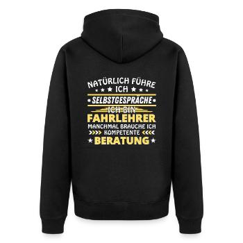 Je me parle à soi-même - Édition moniteur d’auto-école - Veste à capuche bio Premium Unisexe - noir - Dos - Nico (187cm)