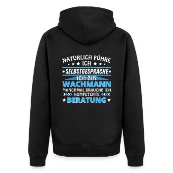 Je me parle à soi-même - Édition Wachmann - Veste à capuche bio Premium Unisexe - noir - Dos - Nico (187cm)