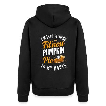 Je suis dans la tarte à la citrouille de fitness dans ma bouche drôle - Veste à capuche bio Premium Unisexe - noir - Dos - Nico (187cm)