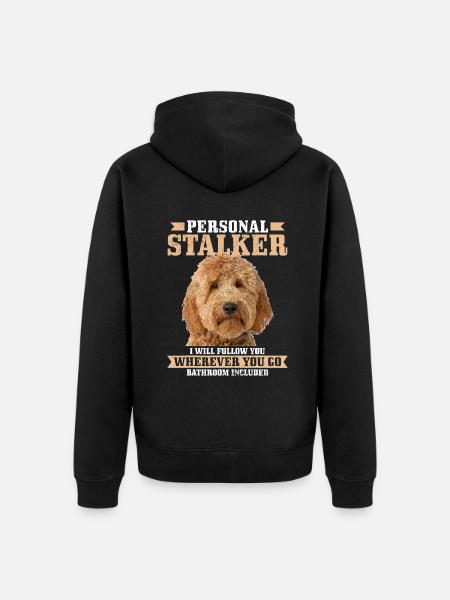 Goldendoodle Personlig Stalker Sjov Golden Doodle - Premium økologisk unisex-hættejakke - sort
