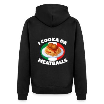 Cooka Da Meatball Drôle Tendance Argot italien Ita - Veste à capuche bio Premium Unisexe - noir - Dos - Nico (187cm)