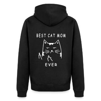 drôle chat meilleur chat maman jamais miauler avec mon chat drôle - Veste à capuche bio Premium Unisexe - noir - Dos - Nico (187cm)
