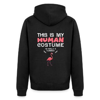 C’est mon costume humain Je suis vraiment un flamant rose - Veste à capuche bio Premium Unisexe - noir - Dos - Nico (187cm)