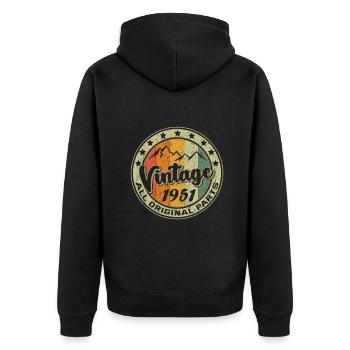 Vintage 1951 Retro 71 Year Old Gift 71st Birthday - Unisex Premium Organic Zip Hoodie - black - Back - Nico (187cm)