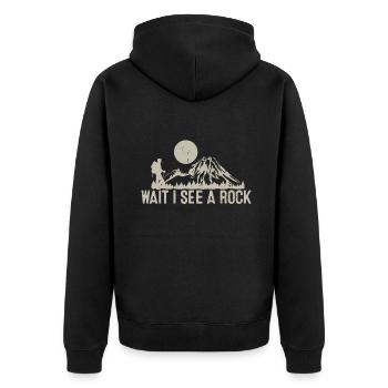 Geologie Geologe Rockhounding Mineral Collector V - Unisex Premium Bio Zip Hoodie - Schwarz - Hinten - Nico (187cm)