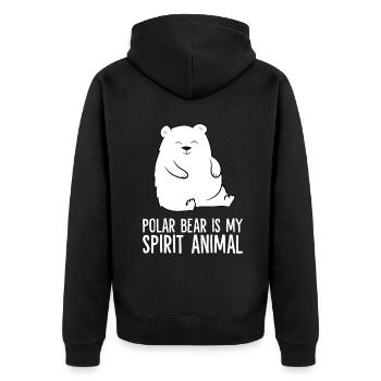 Polar Bear Is My Spirit Animal Funny Polar Bear - Unisex Premium Organic Zip Hoodie - black - Back - Nico (187cm)
