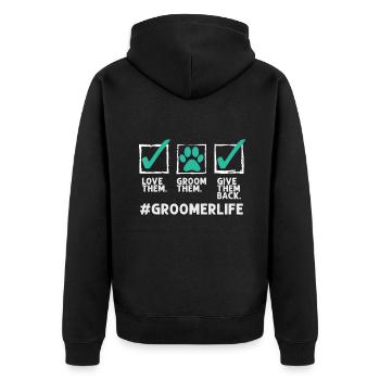 Drôle de toiletteur de chien cadeau pour hommes femmes cool chien de compagnie - Veste à capuche bio Premium Unisexe - noir - Dos - Nico (187cm)