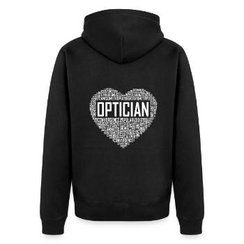 Optiker Herzoptiker Geschenk Augenarzt Gi - Unisex Premium Bio Zip Hoodie - Schwarz - Hinten - Nico (187cm)