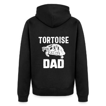 Tortoise Dad Sulcata Tortoise Save The Turtle Rept - Unisex Premium Organic Zip Hoodie - black - Back - Nico (187cm)
