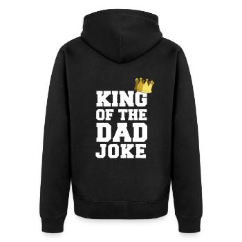 King Of The Dad Joke Bad Dad Jokes Crown Funny Fat - Veste à capuche bio Premium Unisexe - noir - Dos - Nico (187cm)