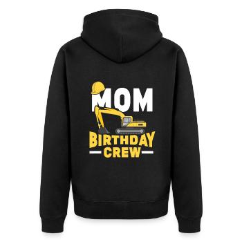 Bau Geburtstagsfeier Bagger Mama Geburtstag Cr - Unisex Premium Bio Zip Hoodie - Schwarz - Hinten - Nico (187cm)
