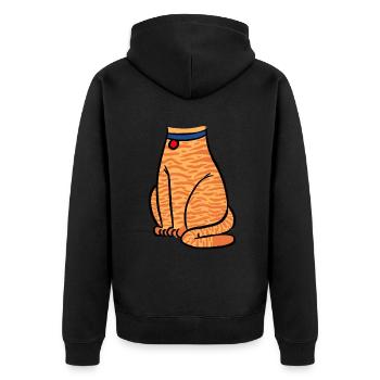 Orange Cat Costume | Halloween Cat Outfitkitten lo - Unisex Premium Organic Zip Hoodie - black - Back - Nico (187cm)