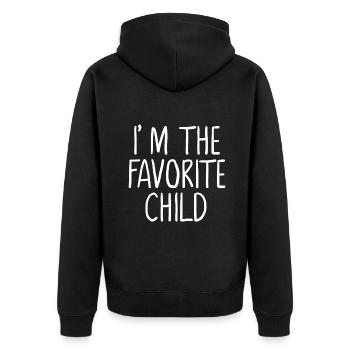 Je suis l’enfant préféré drôle | Le favori de maman/papa - Veste à capuche bio Premium Unisexe - noir - Dos - Nico (187cm)