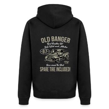 67th Birthday Vintage Old Banger 67 Years Old Men - Unisex Premium Organic Zip Hoodie - black - Back - Nico (187cm)