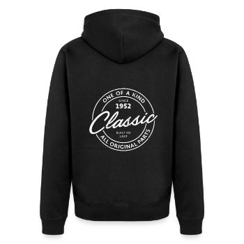 Vintage né en 1952 Classique Anniversaire Living Legen - Veste à capuche bio Premium Unisexe - noir - Dos - Nico (187cm)