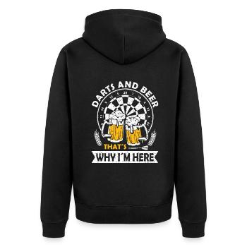 Dart Player Dart Board One Dart Competition Arrowd - Unisex Premium Organic Zip Hoodie - black - Back - Nico (187cm)