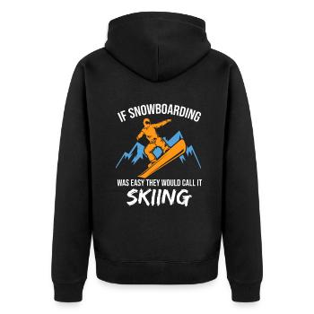 Wenn Snowboarden einfach war Snowboarder Giftliftvacat - Unisex Premium Bio Zip Hoodie - Schwarz - Hinten - Nico (187cm)