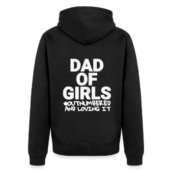 Les hommes papa de filles sont plus nombreux que les anniversaires de la fête des pères - Veste à capuche bio Premium Unisexe - noir - Dos - Nico (187cm)