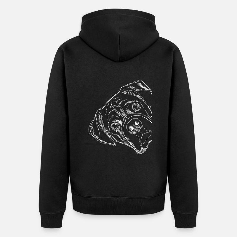 Drôle de chien boxer - Veste à capuche bio Premium Unisexe - noir