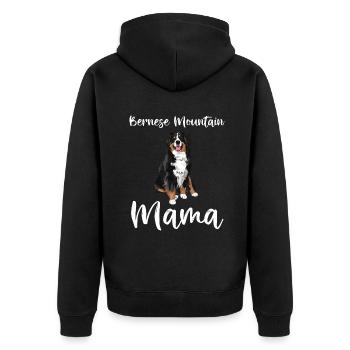 Bernese Mountain Dog Mom Funny Dog Mama Bernese - Unisex Premium Organic Zip Hoodie - black - Back - Nico (187cm)