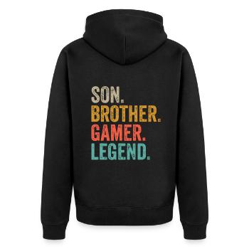 Spielgeschenke für Teenager Jungen 8-16 Jahre alt Christus - Unisex Premium Bio Zip Hoodie - Schwarz - Hinten - Nico (187cm)