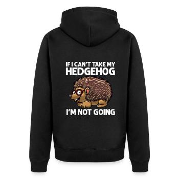 Cooler Igel für Männer Frauen Igel Liebhaber Hecke - Unisex Premium Bio Zip Hoodie - Schwarz - Hinten - Nico (187cm)