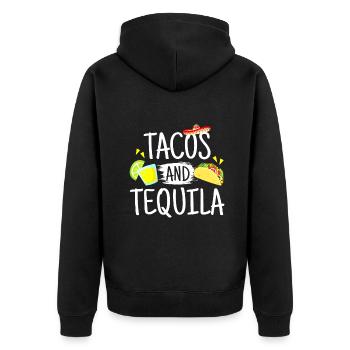 Tacos Funny Et Tequila T-Shirt Mexicain Sombrero T - Veste à capuche bio Premium Unisexe - noir - Dos - Nico (187cm)