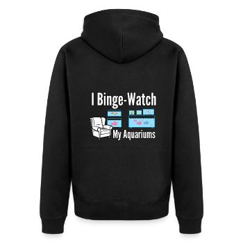 Aquarium Fish Lovers Binge Watch Multiple Fish Tan - Unisex Premium Organic Zip Hoodie - black - Back - Nico (187cm)